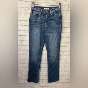Warp + Weft 2/26 MAB Maraba Slim Straight Blue Jeans Raw Hem Stretch
